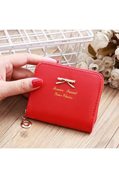 rinkadoll Стилен червен мини портфейл с цип