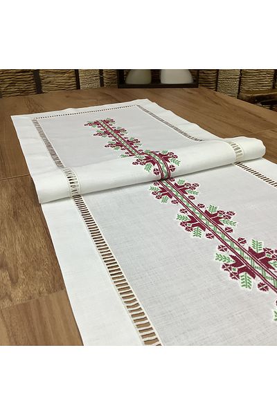 OYA home Hand Embroidered Appliqued Runner -45 X 150 cm