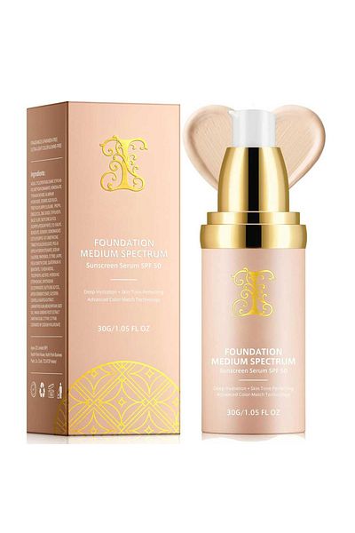 NOVA KISS Skin Tone Adaptable Foundation, Medium Spectrum, SPF 50, Waterproof, 30 g