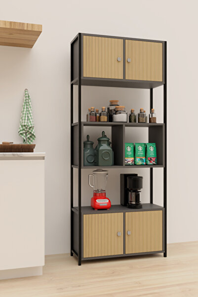 Remaks MOLİ Mutfak Dolabı Mutfak Rafı Çok Amaçlı Dolap-ANTRASİT-ARNO