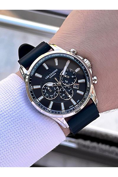 Lee Cooper Silicone Cord Inner Functions Active 5 Atm Water Resistant Men's Wrist Watch Elc.08170.351