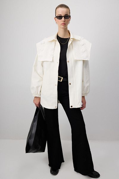 Touché Privé Flower Lace Gabardine Jacket