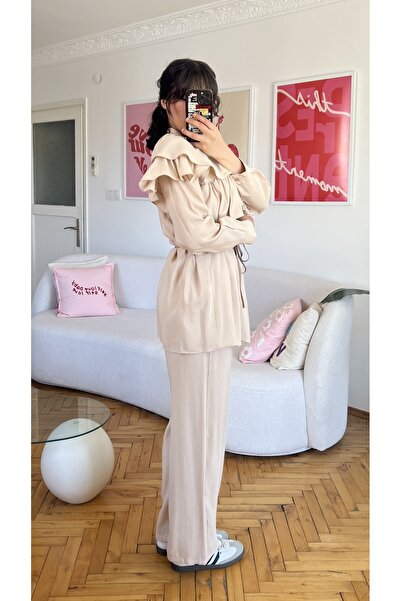 MYGİYİMİSTANBUL set modal dublu cu volan