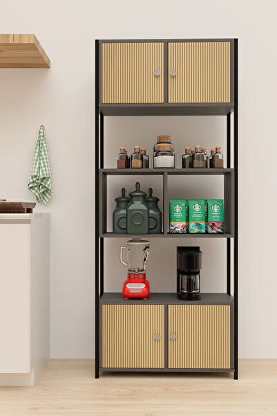 Remaks MOLİ Mutfak Dolabı Mutfak Rafı Çok Amaçlı Dolap-ANTRASİT-ARNO