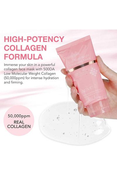 ALİVER Collagen Night Mask, Niacinamide, Deep Hydration, 75 ml