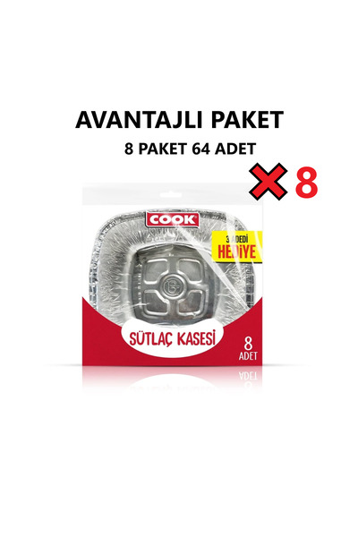 Cookc Alüminyum 5+3 Sütlaç Kasesi (8 PAKET 64 ADET)