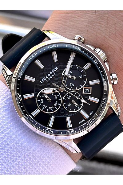 Lee Cooper Silicone Cord Inner Functions Active 5 Atm Water Resistant Men's Wrist Watch Elc.08170.351