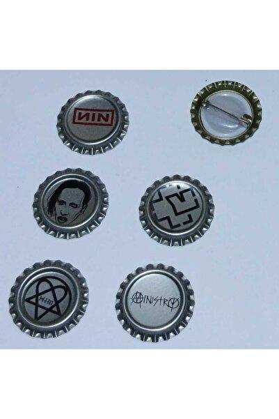 Fanom Rock 5’li Rozet Seti – Gotik ve Endüstriyel Ruh