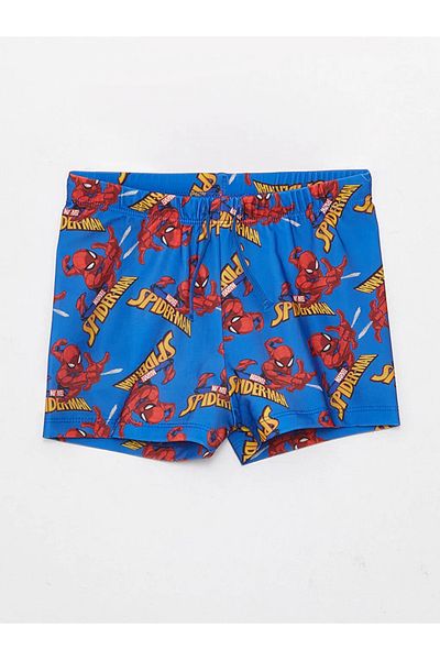 LC Waikiki Lcw Kids Blue Spider-Man Printed Quick Dry Uv Protection Boys Boxer Swim Trunks