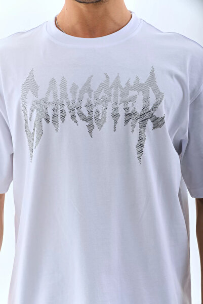 HAZEGO Μπλουζάκι Unisex Oversize Stone Crew Neck - Λευκό