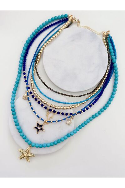 CHARMLUCKY RENKLİ BONCUK ÇOKLU KOLYE