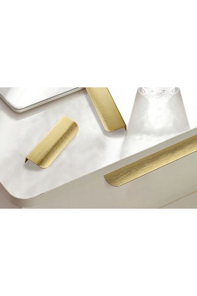 LUXXO Maner pentru mobilier Ado, auriu periat, lungime 160mm (16cm), din aluminiu, suruburi pentru montaj