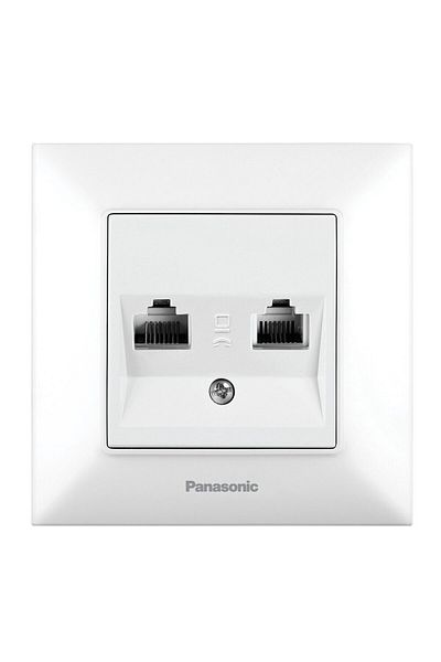 PANASONIC Dual Data Socket RJ45 CAT6 Arkedia Slim White