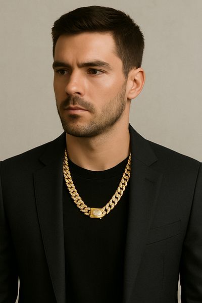 Naviforce Men's Zircon Stone Chain Necklace and Bracelet