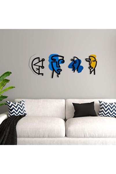 SND مجموعة وجوه مجردة - ديكور جداري خشبي