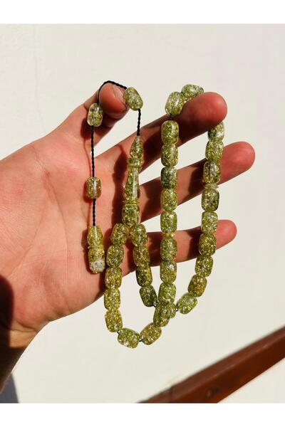 TTS TÜRK TESBİH SANATI 24 Ayar Altın Parçacıklı Uçak Camı Tesbih