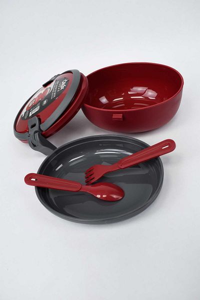 birizmoda Two-Tier Lunch Box with Spoon and Fork - Red