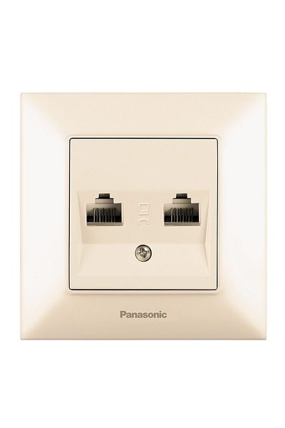 PANASONIC PRIZA DATE DUBLA RJ45 CAT5e ARKEDIA SLIM BEJ