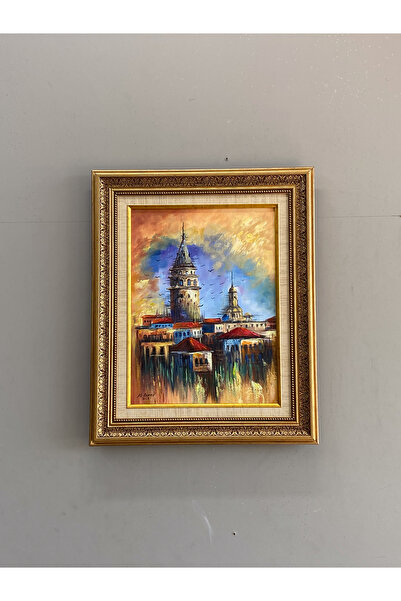 Asmin Sanat Evi GALATA KULESİ MANZARALI YAĞLI BOYA TABLO 40X50 CM