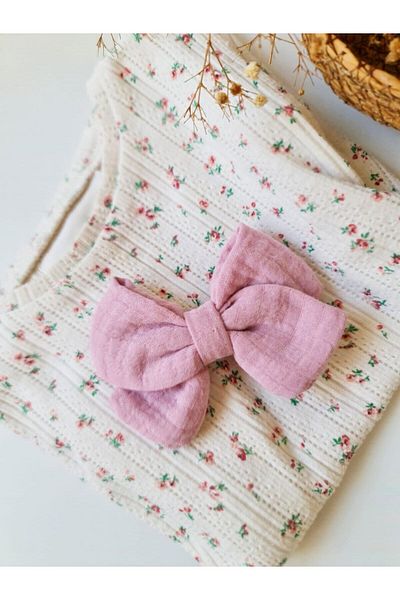 COLORFULLCLİPS Muslin Dusty Rose Clip Buckle Pieces