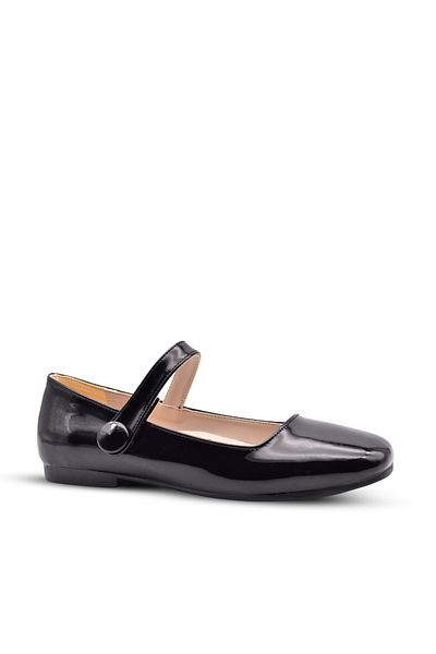 kids A more Florence Girl's Blunt Toe Black Color Ballerina Shoes