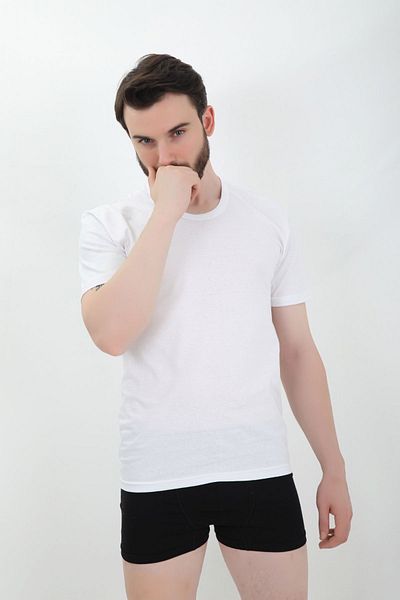 CNT Men's 1-Piece White Crew Neck Combed Cotton Undershirt