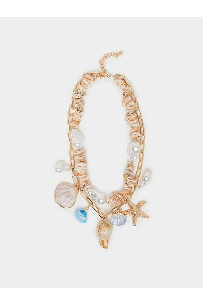 Styli Faux Shell Drop Link Chain Necklace