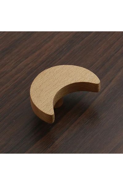 LUXXO Mâner pentru mobilă model semilună din lemn, 6x4cm, șurub de montare inclus