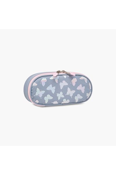 ST Right St.Right Butterfly Print Pencil Case with Zip Closure