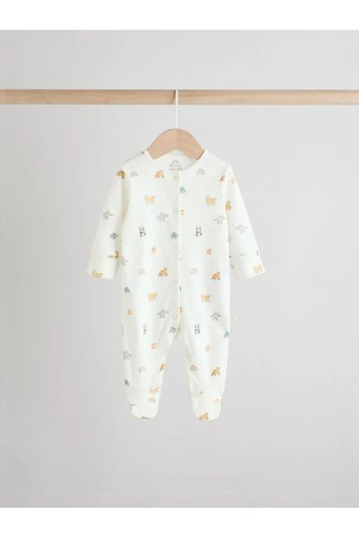 Next Baby 100% Organic Cotton White Color Rainbow/Teddy Bear Patterned 3-Piece Sleeping Bag Set Alyar6786