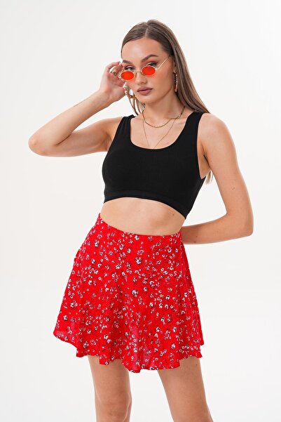 ŞİMAL Women's Patterned Skirt with Shorts 250540 -