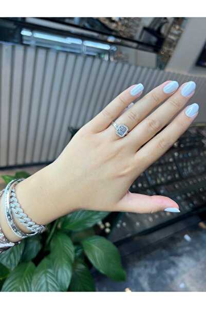 925Silver Baget yüzük (parçalı taşlı)