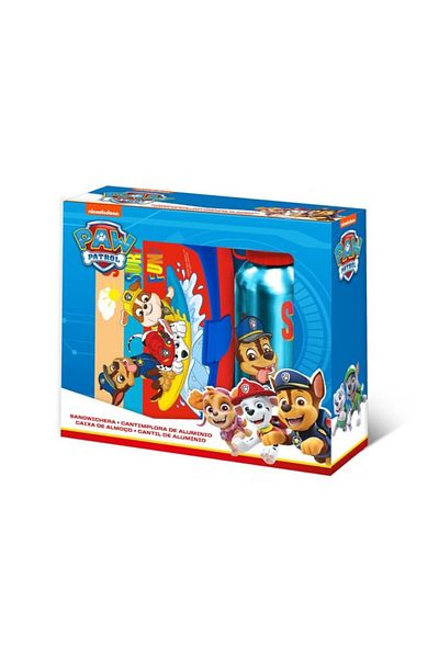 PAW PATROL Set of plastic sandwich box, BPA-free, and aluminum water bottle, 400 ml, multicolor, Paw Patrol