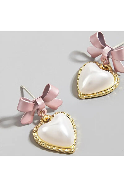 Fashionjewelery Zirconia Heart Bow Earrings