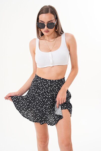 ŞİMAL Women's Patterned Skirt with Shorts 250540 -