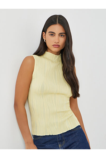 Styli بلوزة بدون أكمام محبوكة ذات رقبة عالية