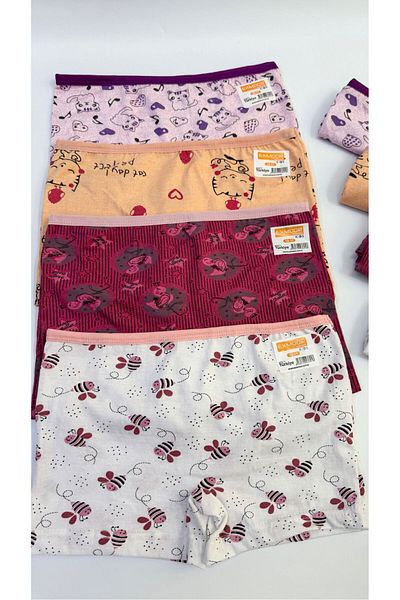 ExLove 4-Piece Girl's Lycra Combed Cotton Children's Boxer