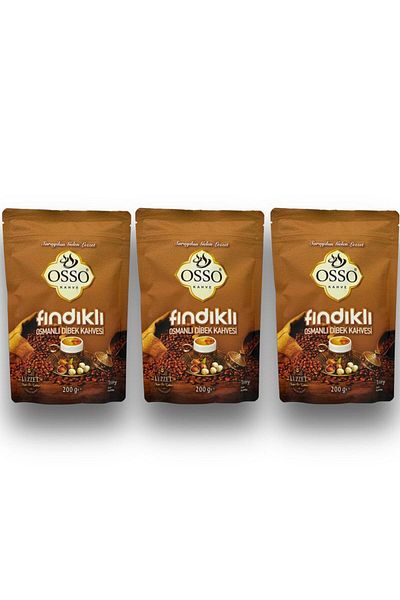 Osso 3-Pack Hazelnut Ottoman Dibek Coffee (3X200=600Gr)