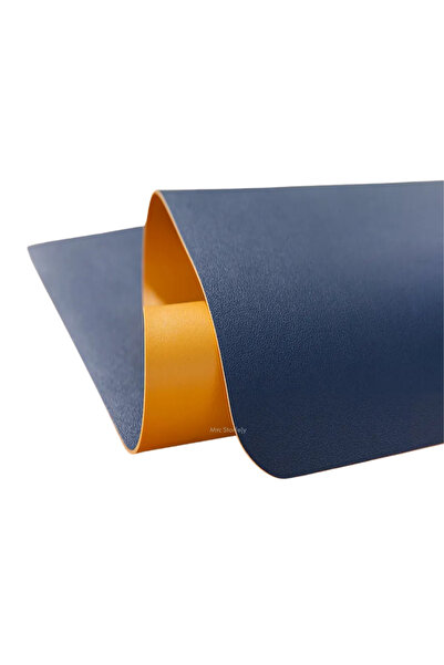 Mcstorey بساط ماوس جلدي لسطح المكتب غير قابل للانزلاق ومتين مقاس 2 مم 90 × 45 سم أزرق داكن