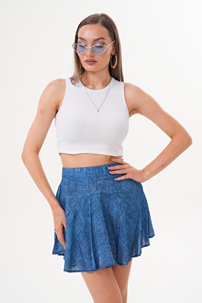 ŞİMAL Women's Patterned Skirt with Shorts 250540 -