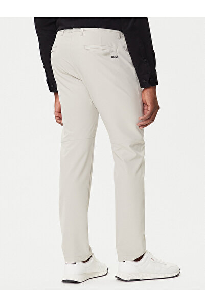 BOSS Erkek Slim Fit Çabuk Kuruyan Su Tutmayan Dar Paça Ekru Pantolon 50534303-271