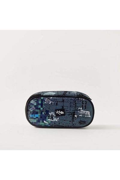 Kaos All-Over Abstract Print Pencil Pouch with Zip Closure