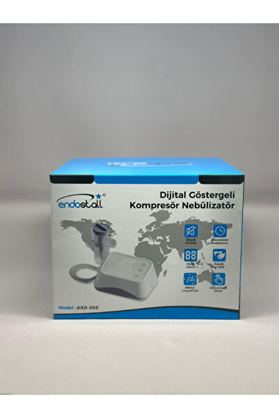 ENDOSTALL Dijital Göstergeli Kompresör Nebulizatör, Küçük ve Hafif, Sessiz, Z...