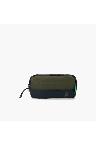 United Colors of Benetton UCB Solid 2-Compartment Pencil Pouch with Zip Closure