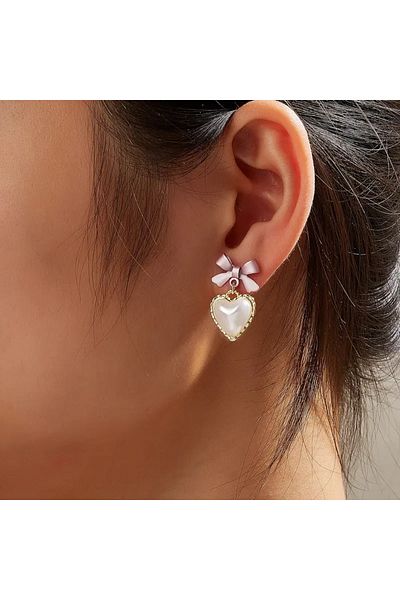 Fashionjewelery Heart Bow Earrings