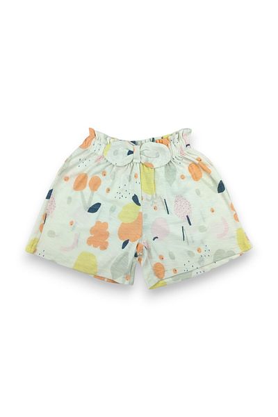 Via Girls Girls' Shorts 100% Cotton Bow Patterned Shorts |   3-6 Years Old Children's Clothing
