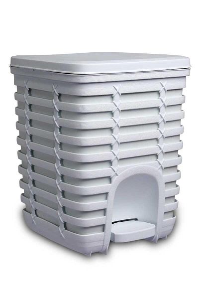 Prima Nova Primanova Palm Pedal Square Trash Can 9 Lt - White