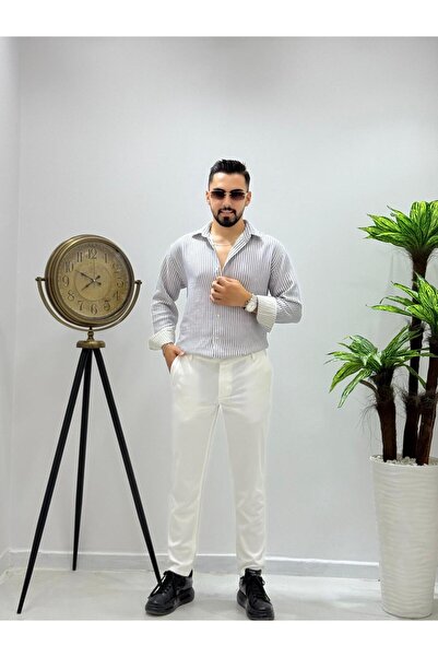 JACK CAPRİO ERKEK YENİ SEZON TERLETME YAPMAYAN NEFES ALABİLEN KETEN PAMUKLU GÖMLEK