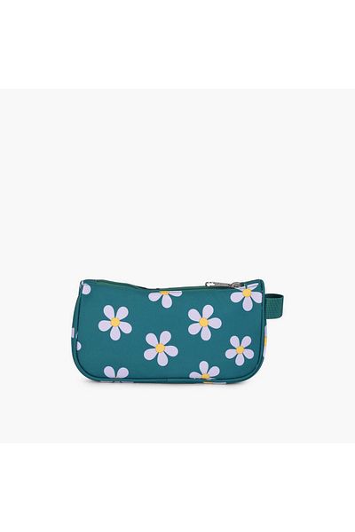 Jansport Floral Print Pencil Case with Zip Closure - Lifetime Warranty