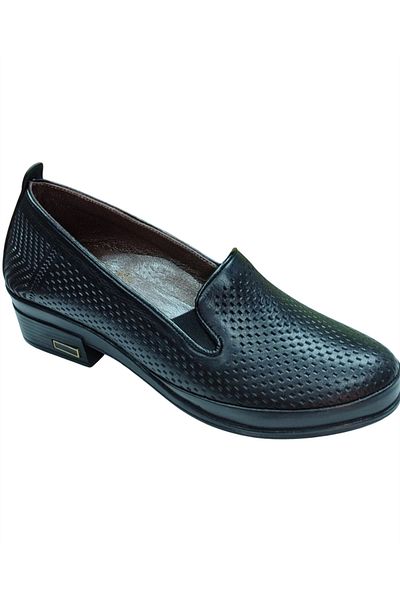 Malawi 81K. Women's Black (36-41) Leather Heeled Comfort Shoes